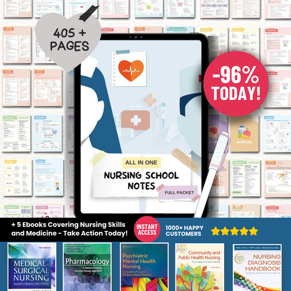 Nursing School Notes Ultimate Med surg, Pediatrics, Fundamentals, Pharmacology, Ob maternity + 5 ebooks